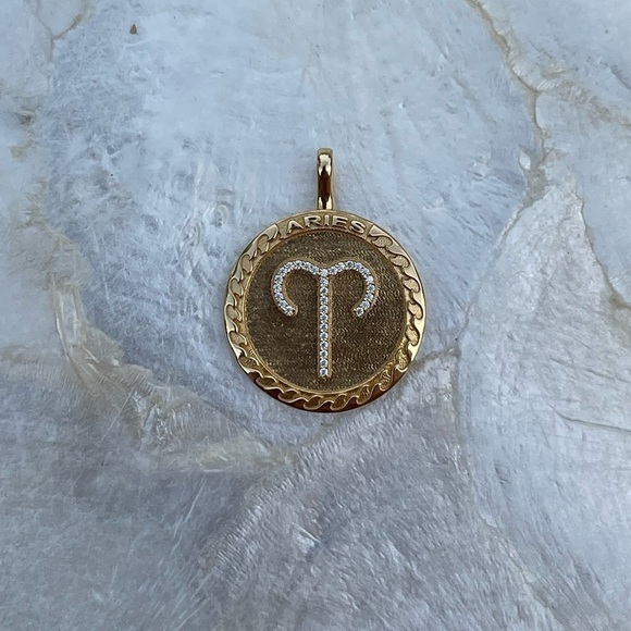 Gold Plated Over Silver Aries Charm - Picture 1 of 4